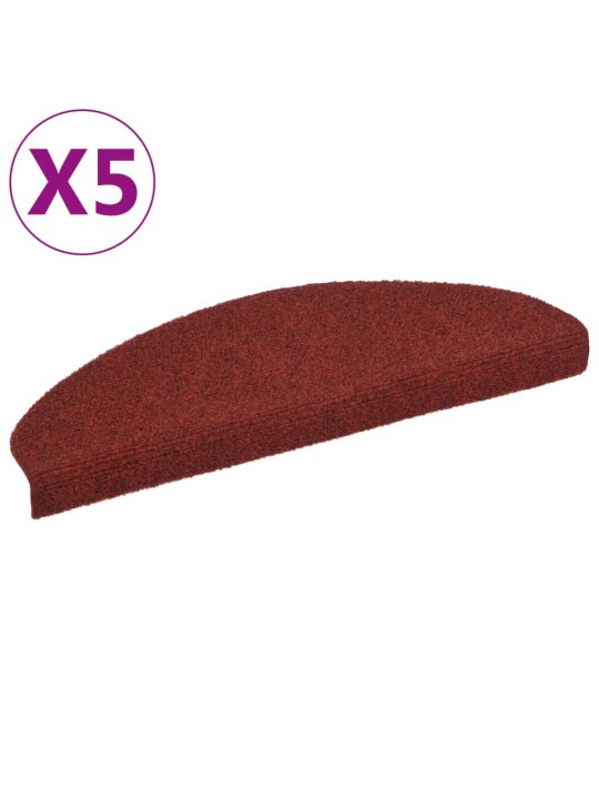 Samolepící nášlapy na schody 5 ks červené 65x21x4 cm vpichované