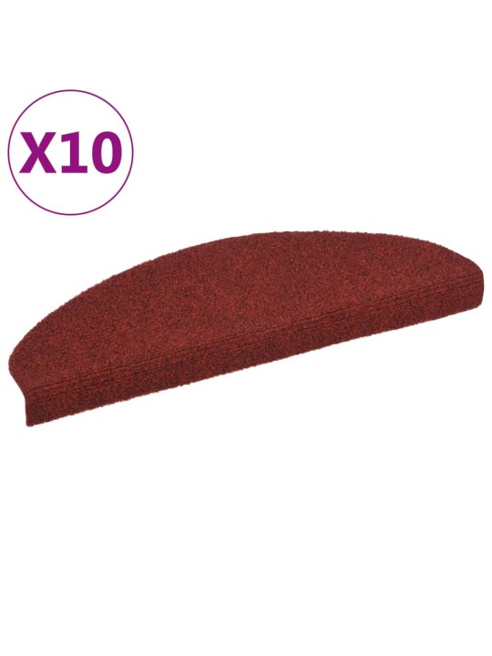Samolepící nášlapy na schody 10 ks červené 65x21x4cm vpichované