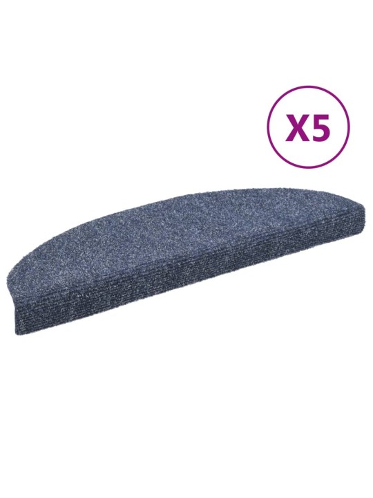 Samolepící nášlapy na schody 5 ks modré 65x21x4 cm vpichované