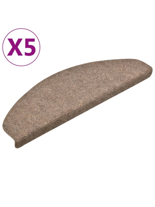 Samolepící nášlapy na schody 5 ks krémové 65x21x4 cm vpichované