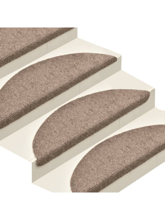 Samolepící nášlapy na schody 5 ks krémové 65x21x4 cm vpichované