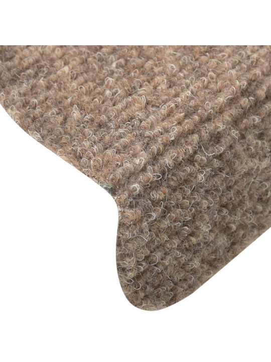 Samolepící nášlapy na schody 5 ks krémové 65x21x4 cm vpichované