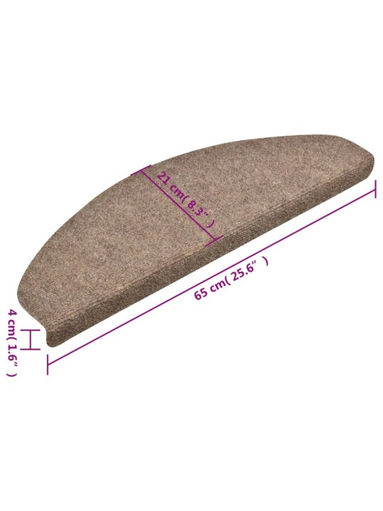 Samolepící nášlapy na schody 5 ks krémové 65x21x4 cm vpichované