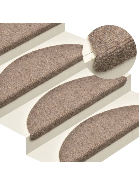 Samolepící nášlapy na schody 5 ks krémové 65x21x4 cm vpichované