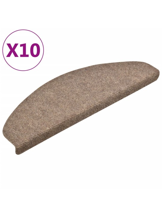 Samolepící nášlapy na schody 10 ks krémové 65x21x4cm vpichované