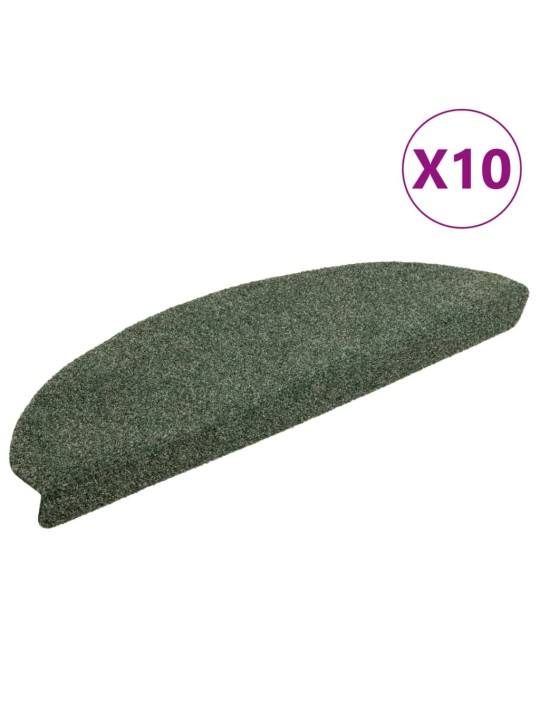 Samolepící nášlapy na schody 10 ks zelené 65x21x4 cm vpichované