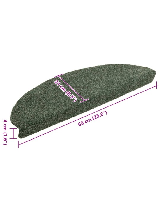 Samolepící nášlapy na schody 10 ks zelené 65x21x4 cm vpichované