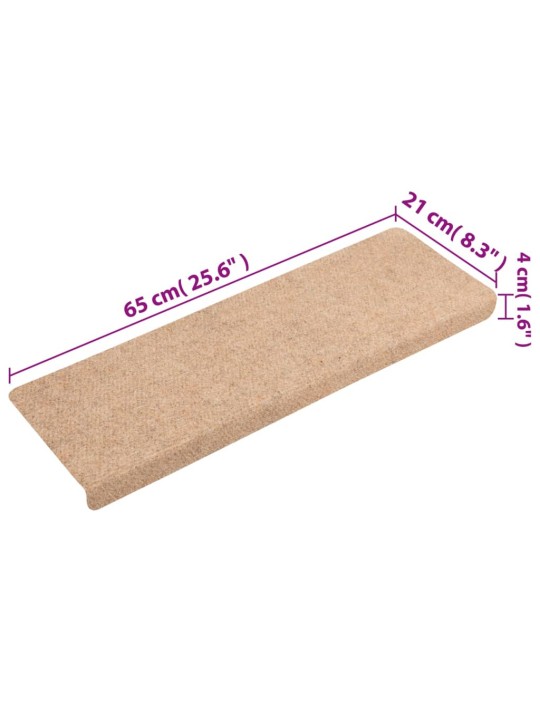 Nášlapy na schody 5 ks hnědé 65x21x4 cm vpichované