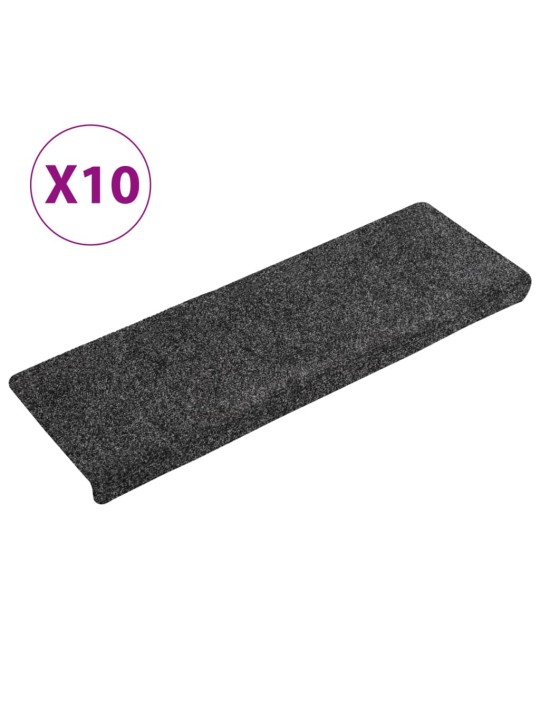 Nášlapy na schody 10 ks šedé 65x21x4 cm vpichované