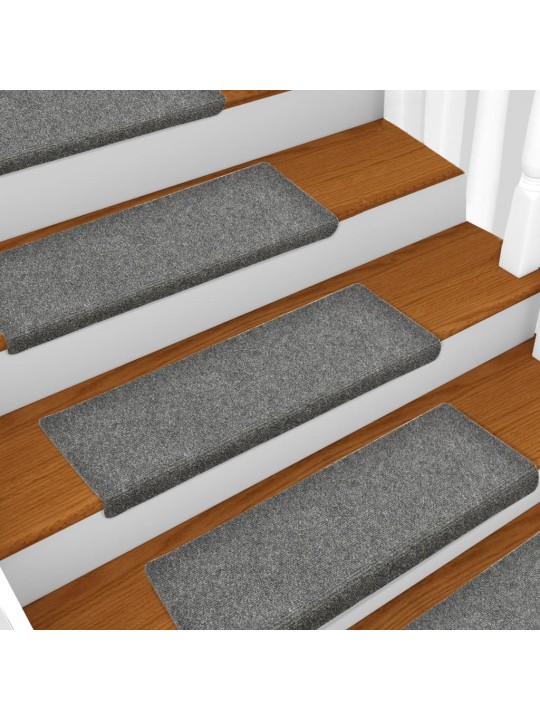 Nášlapy na schody 5 ks světle šedé 65x21x4 cm vpichované