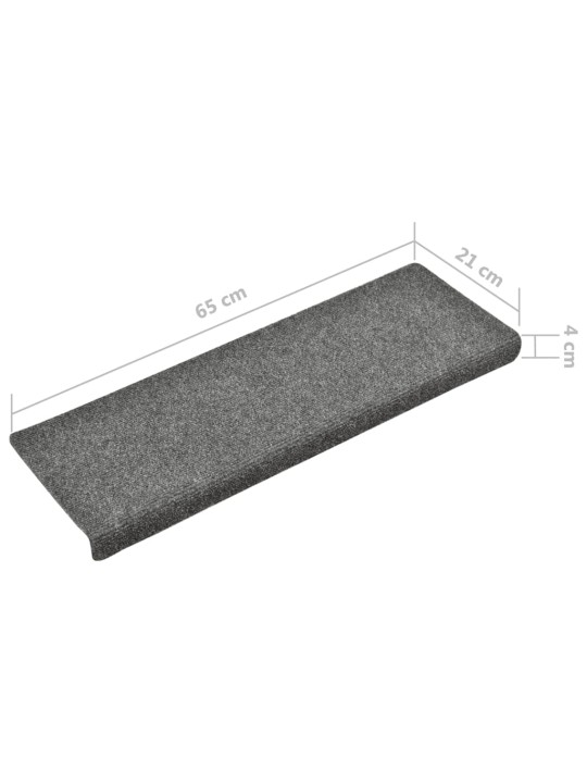 Nášlapy na schody 5 ks světle šedé 65x21x4 cm vpichované