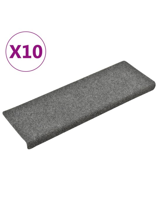 Nášlapy na schody 10 ks světle šedé 65x21x4 cm vpichované