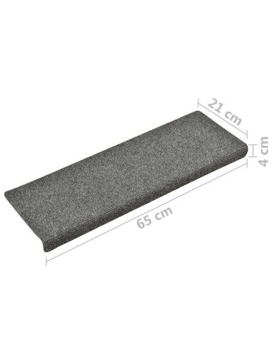 Nášlapy na schody 10 ks světle šedé 65x21x4 cm vpichované