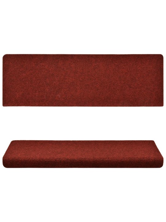 Nášlapy na schody 5 ks bordó 65x21x4 cm vpichované
