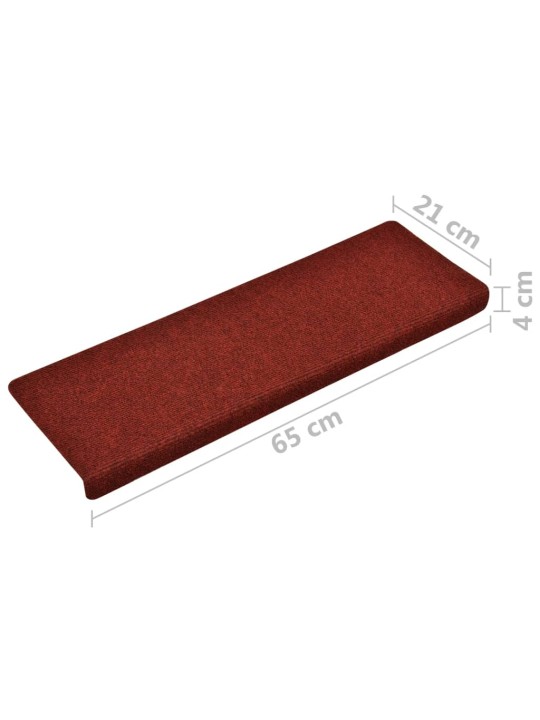 Nášlapy na schody 5 ks bordó 65x21x4 cm vpichované