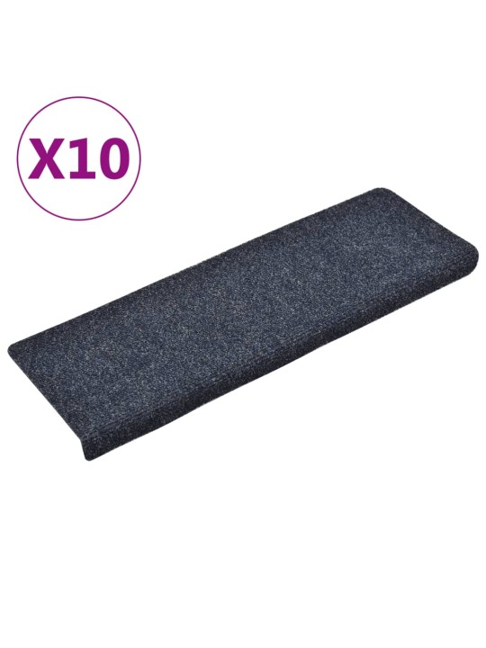 Nášlapy na schody 10 ks antracitové 65x21x4 cm vpichované