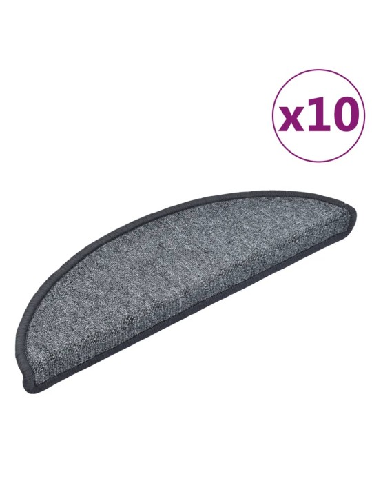 Nášlapy na schody 10 ks 56x17x3 cm tmavě šedé