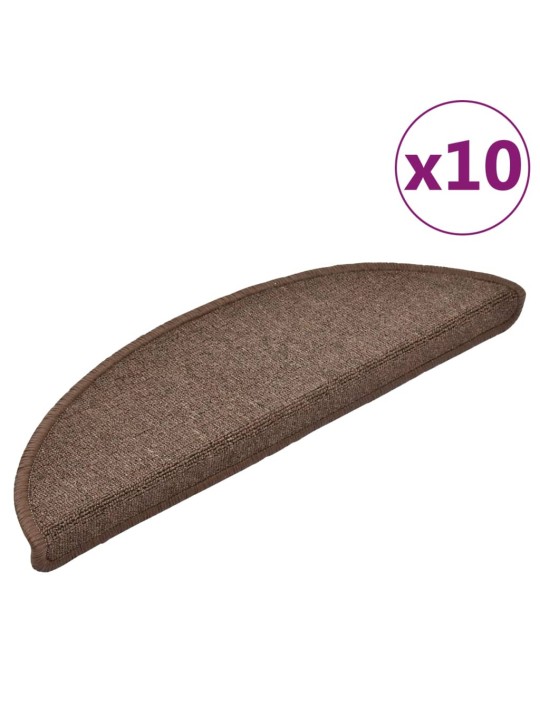 Nášlapy na schody 10 ks 56x17x3 cm kávově hnědé