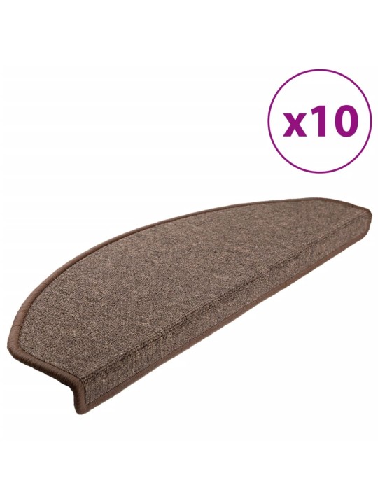 Nášlapy na schody 10 ks 65x24x4 cm kávově hnědé