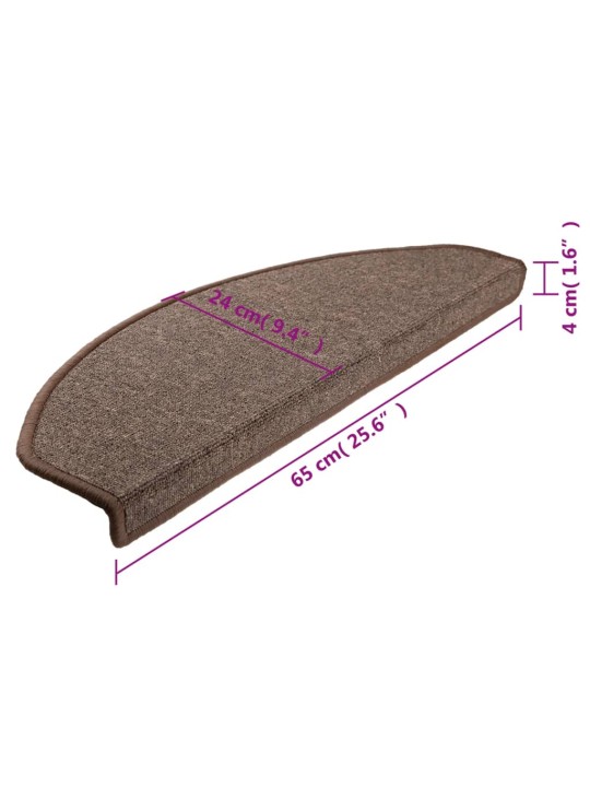 Nášlapy na schody 10 ks 65x24x4 cm kávově hnědé