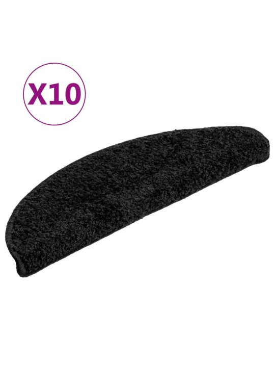 Nášlapy na schody 10 ks 56 x 17 x 3 cm černé