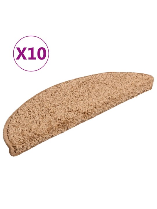 Nášlapy na schody 10 ks 56 x 17 x 3 cm béžové