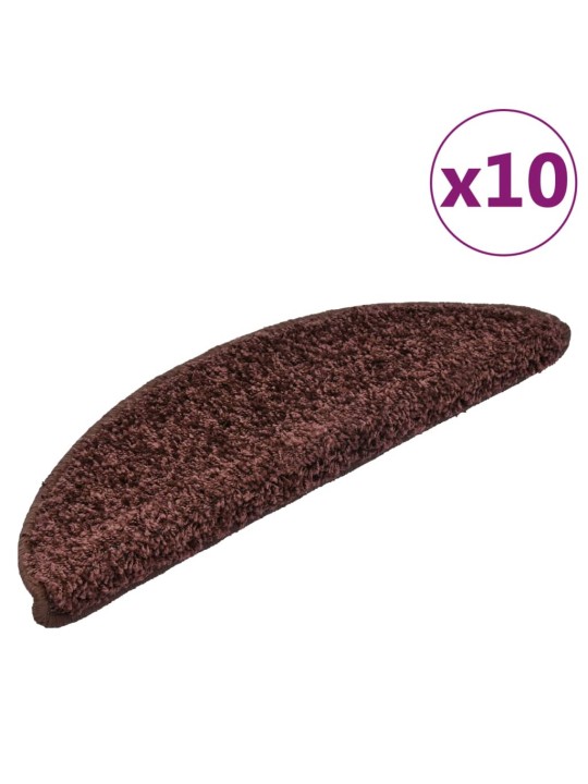 Nášlapy na schody 10 ks 56 x 17 x 3 cm hnědé