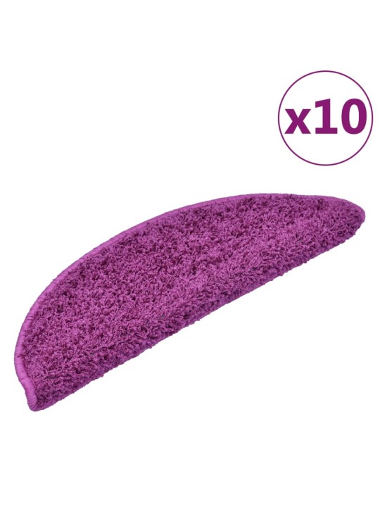 Nášlapy na schody 10 ks 56 x 17 x 3 cm fialové