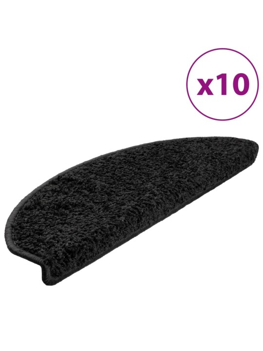 Nášlapy na schody 10 ks 65 x 21 x 4 cm černé