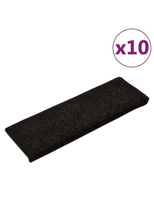 Nášlapy na schody 10 ks 65 x 21 x 4 cm černé