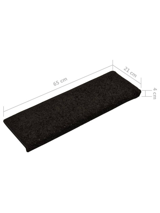 Nášlapy na schody 10 ks 65 x 21 x 4 cm černé