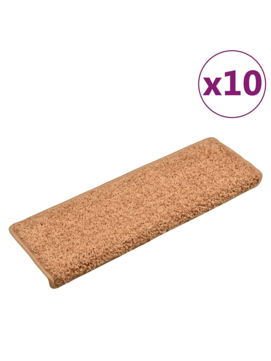 Nášlapy na schody 10 ks 65 x 21 x 4 cm hnědé