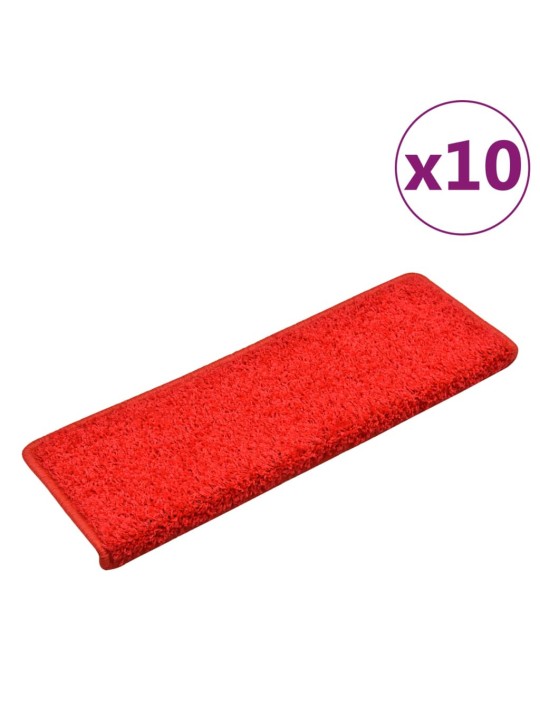 Nášlapy na schody 10 ks 65 x 21 x 4 cm červené