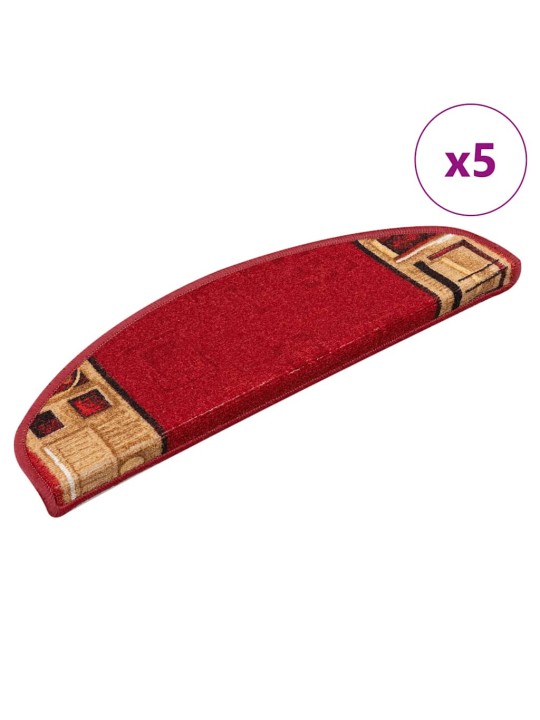 Nášlapy na schody samolepicí 5 ks 65x21x4 cm červené