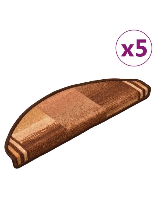 Nášlapy na schody samolepicí 5 ks 65x21x4 cm hnědé