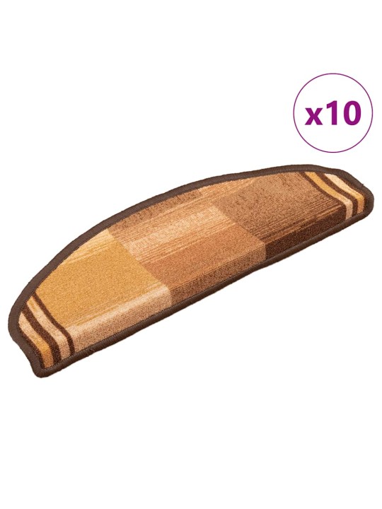 Nášlapy na schody samolepicí 10 ks 65x21x4 cm hnědé