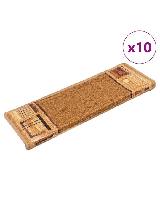Nášlapy na schody samolepicí 10 ks 65x21x4 cm béžové