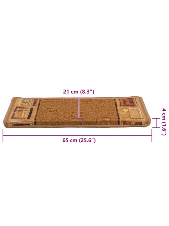 Nášlapy na schody samolepicí 10 ks 65x21x4 cm béžové