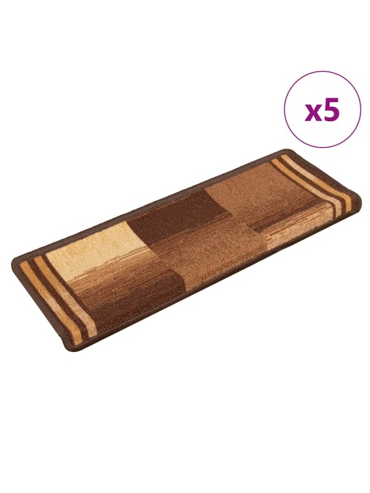 Nášlapy na schody samolepicí 5 ks 65x21x4 cm hnědé