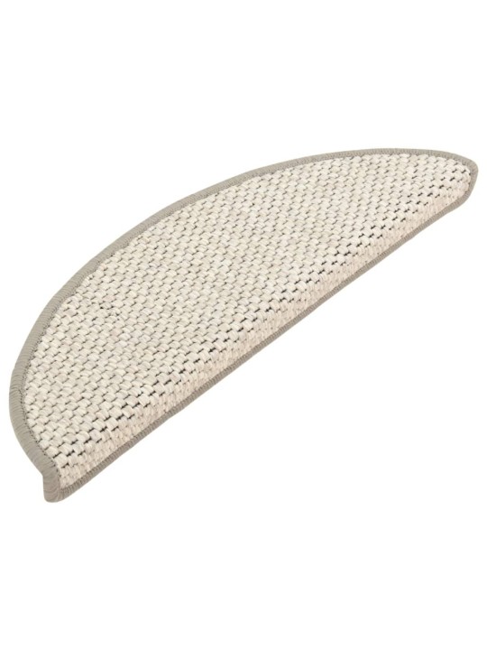 Samolepicí nášlapy na schody sisal 15 ks 56 x 17 x 3 cm platina