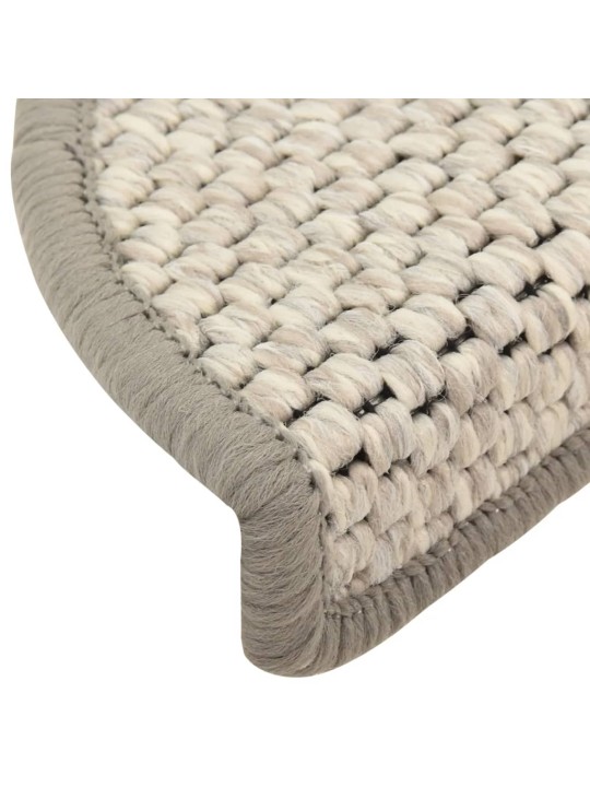 Samolepicí nášlapy na schody sisal 15 ks 56 x 17 x 3 cm platina