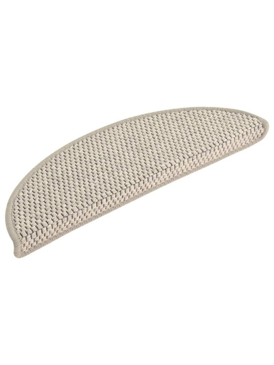 Samolepicí nášlapy na schody sisal 15 ks 56x17x3 cm stříbrné