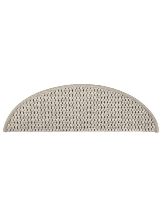 Samolepicí nášlapy na schody sisal 15 ks 56x17x3 cm stříbrné