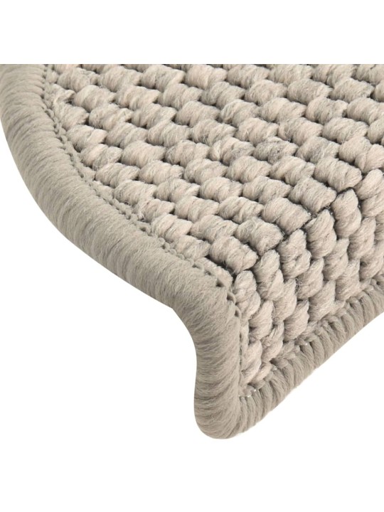Samolepicí nášlapy na schody sisal 15 ks 56x17x3 cm stříbrné