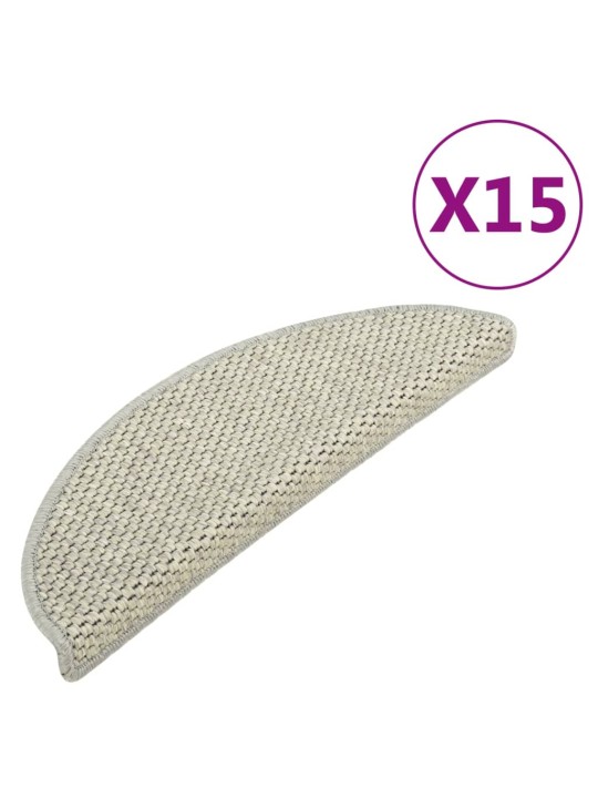 Samolepicí nášlapy na schody sisal 15ks 56x17x3cm světle zelené