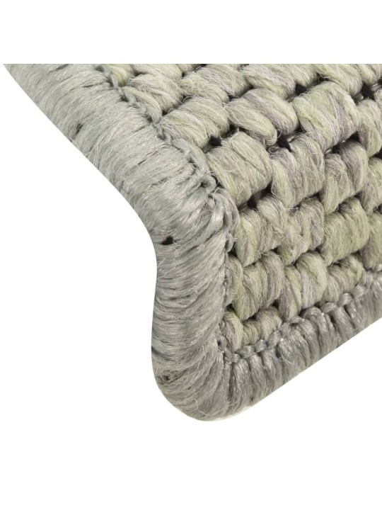 Samolepicí nášlapy na schody sisal 15ks 56x17x3cm světle zelené