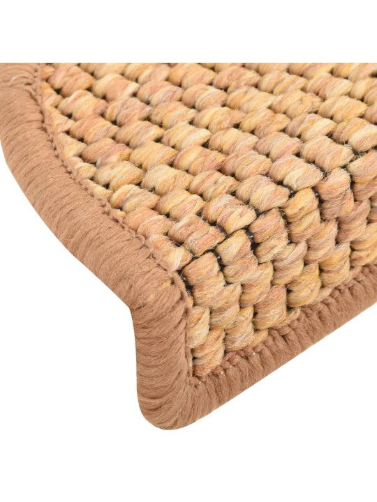 Samolepicí nášlapy na schody vzhled sisal 15 ks 56x17x3cm sisal