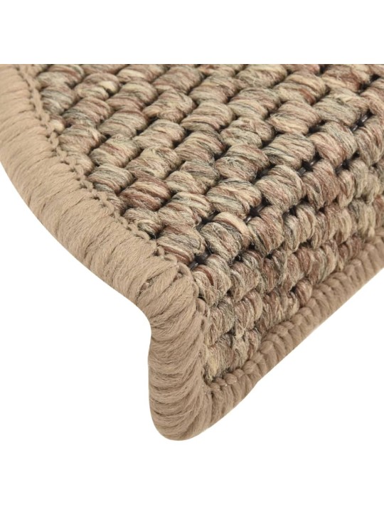 Samolepící nášlapy na schody vzhled sisal 15 ks 56x17x3 cm