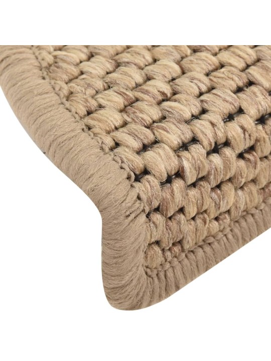 Samolepící nášlapy na schody vzhled sisal 15 ks 56x17x3 cm
