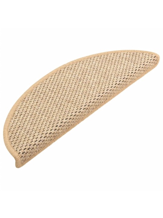 Samolepící nášlapy na schody vzhled sisal 15ks 56x17x3cm béžové